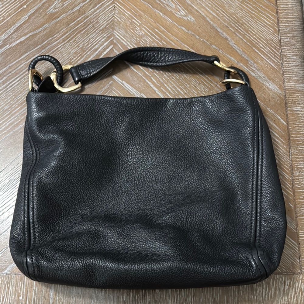 Michael Kors Black Pebbled Leather Shoulder Bag Slouchy Hobo